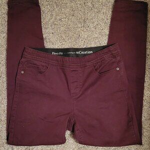 Size 10 Maroon pull-on skinny pants
